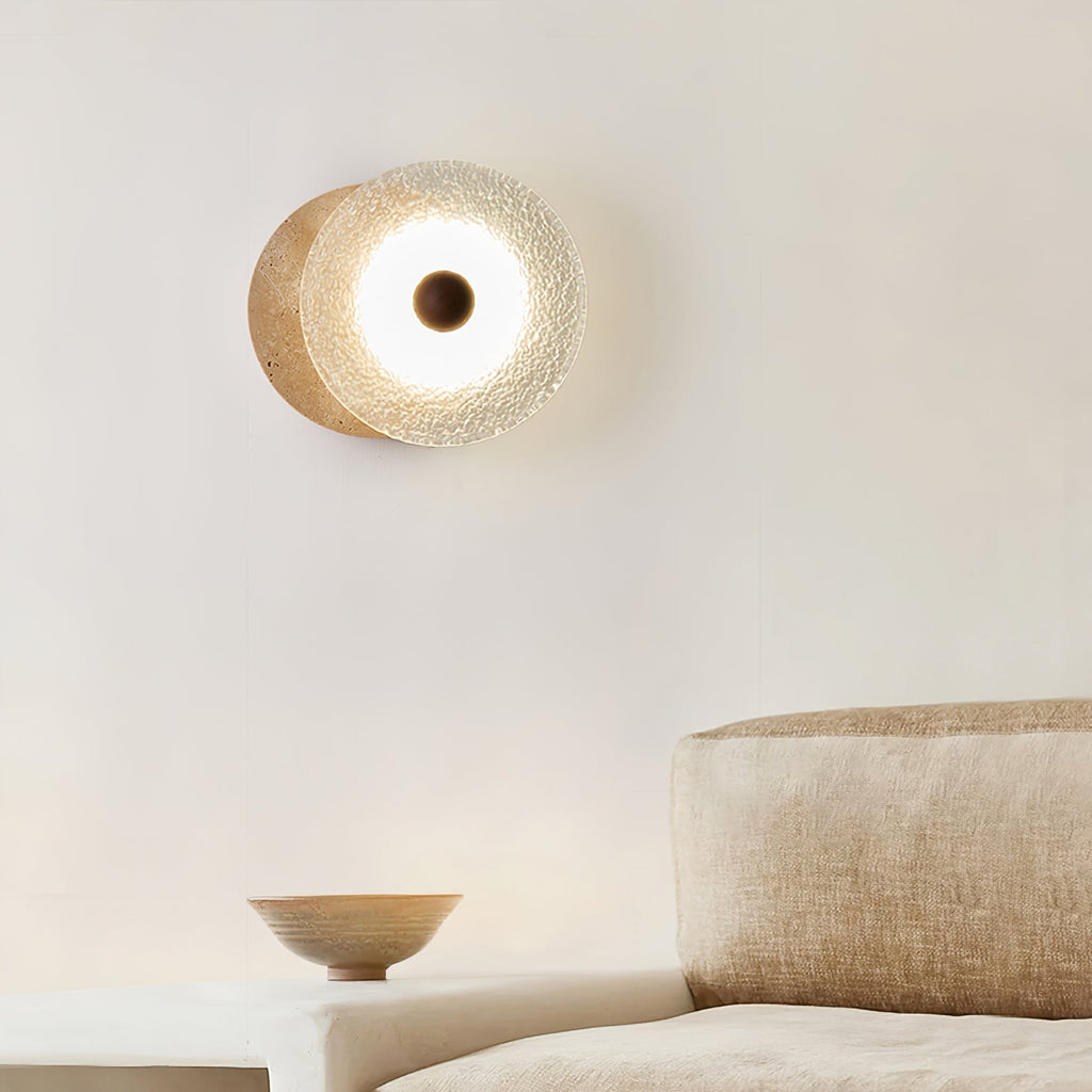 Aurora Travertine Wall Light, Hardwired Wall Sconce, detail 6