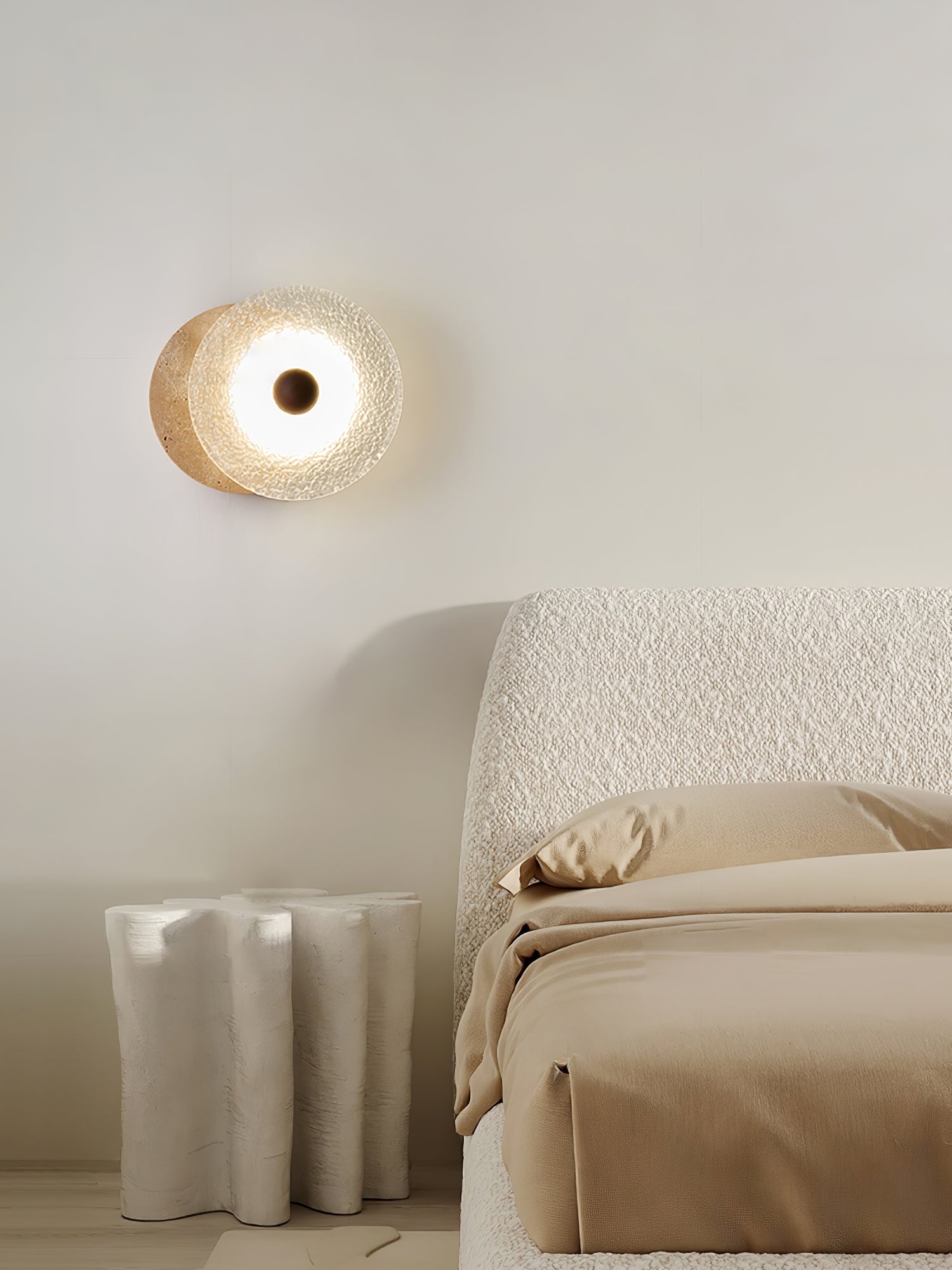 Aurora Travertine Wall Light, Hardwired Wall Sconce, detail 5