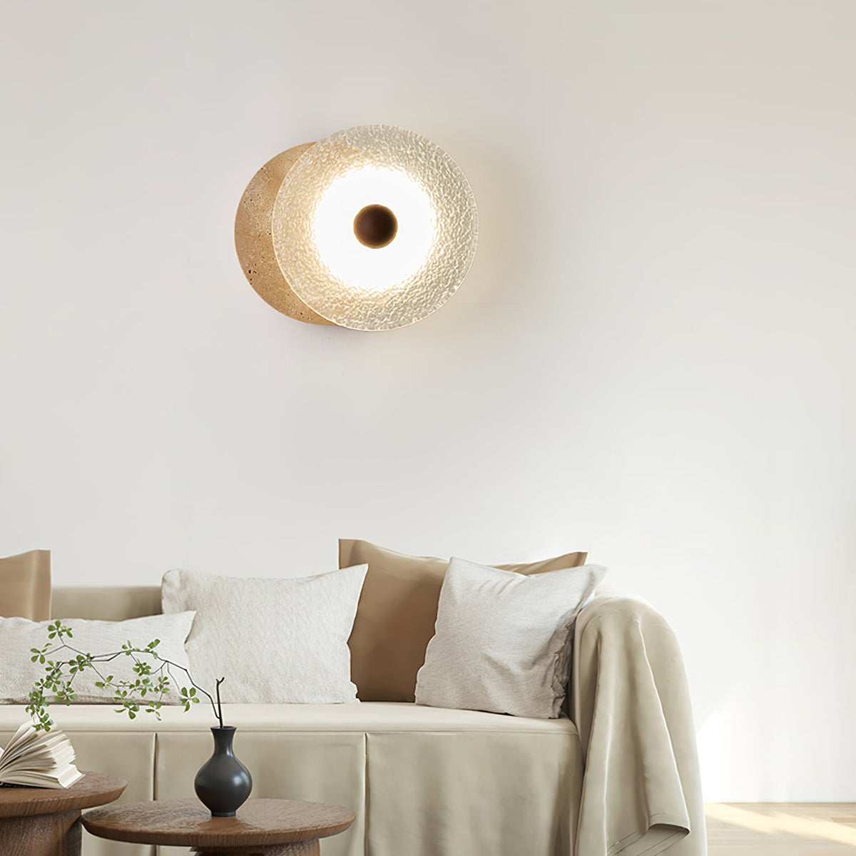 Aurora Travertine Wall Light, Hardwired Wall Sconce, detail 16