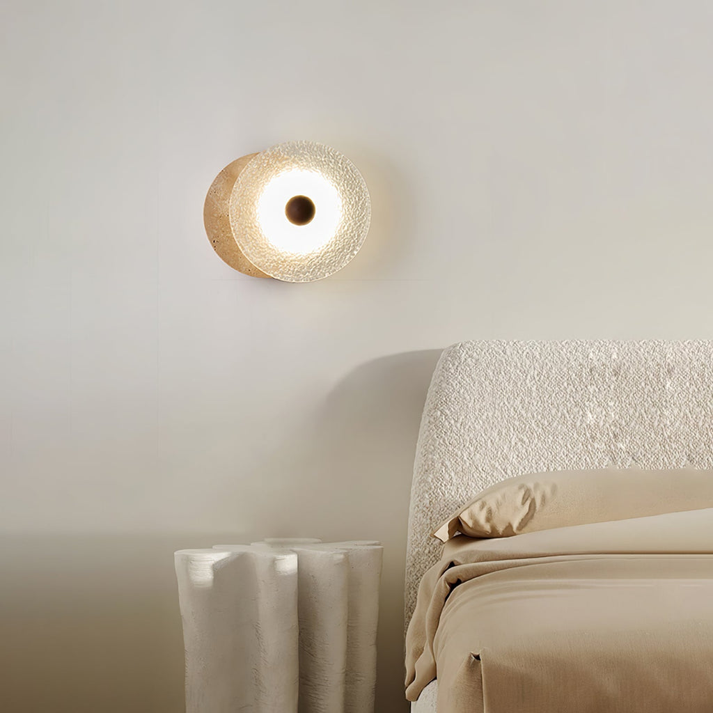 Aurora Travertine Wall Light, Hardwired Wall Sconce, detail 2