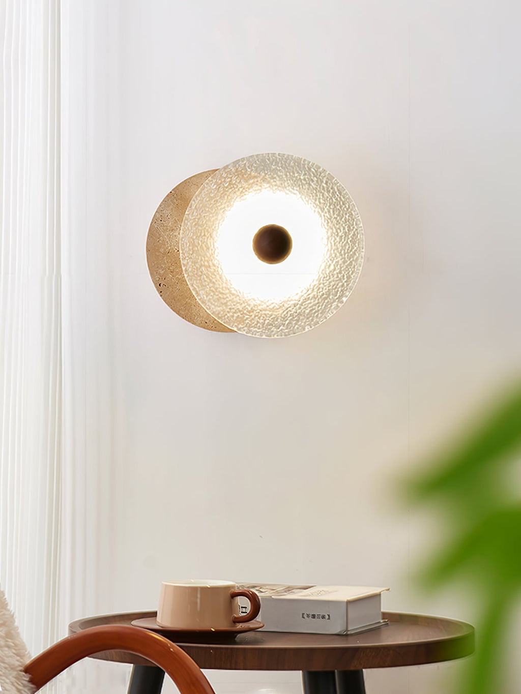 Aurora Travertine Wall Light, Hardwired Wall Sconce, detail 3