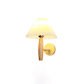 Oak Pleated Wall Light, Hardwired Wall Sconce, Dia 23cm x H 31cm