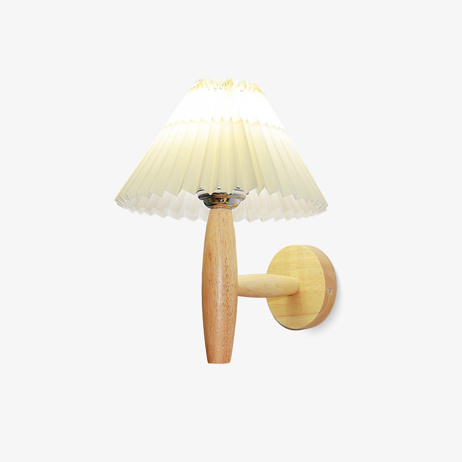 Oak Pleated Wall Light, Hardwired Wall Sconce, detail 2