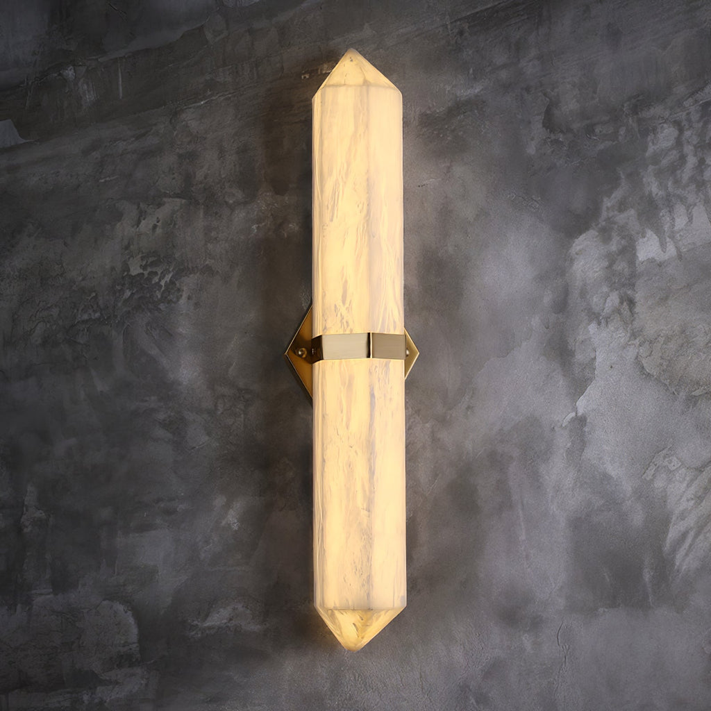 Alabaster Obelisk Wall Light, Hardwired Wall Sconce, detail 11