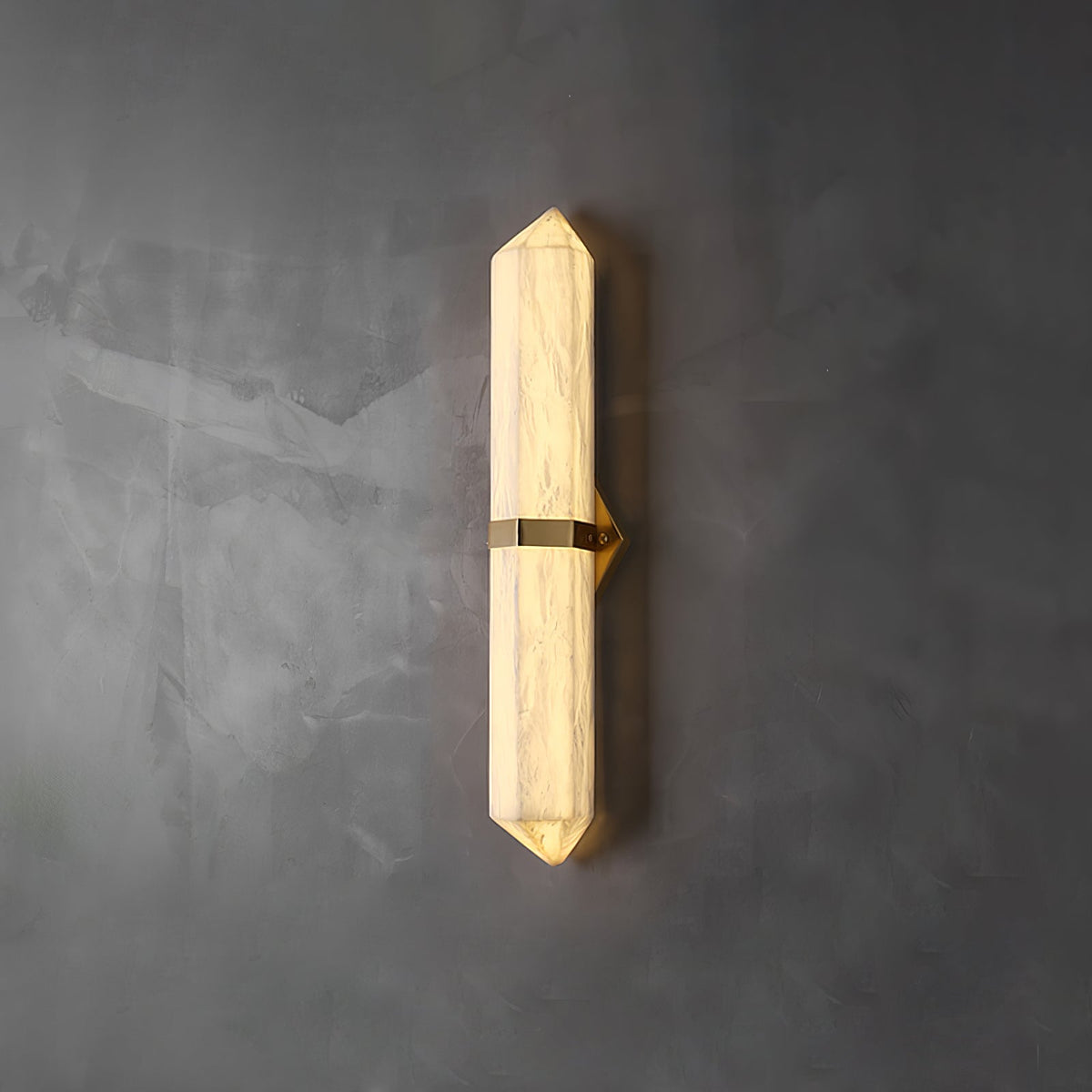 Alabaster Obelisk Wall Light, Hardwired Wall Sconce, detail 14