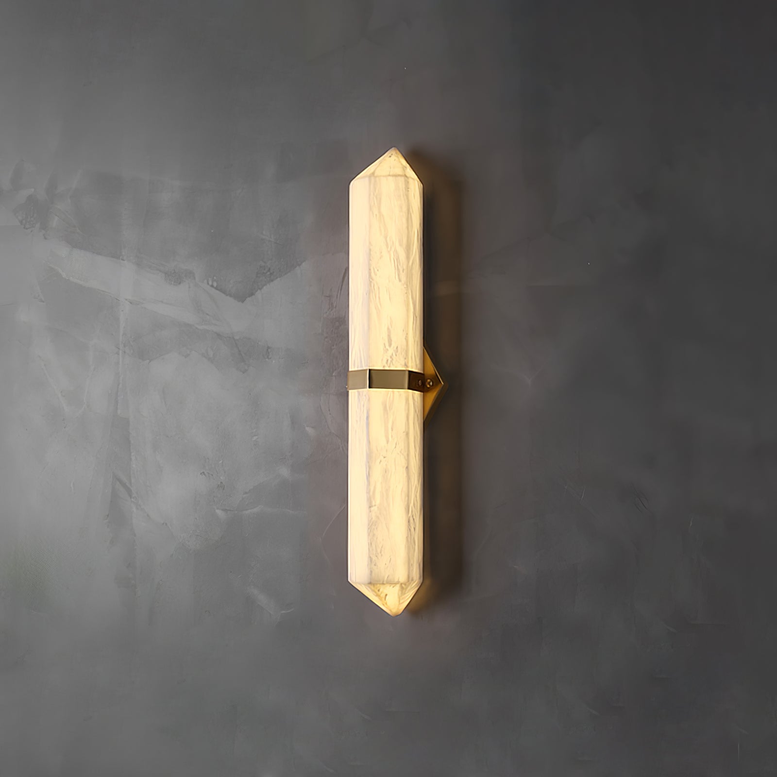 Alabaster Obelisk Wall Light, Hardwired Wall Sconce, detail 14