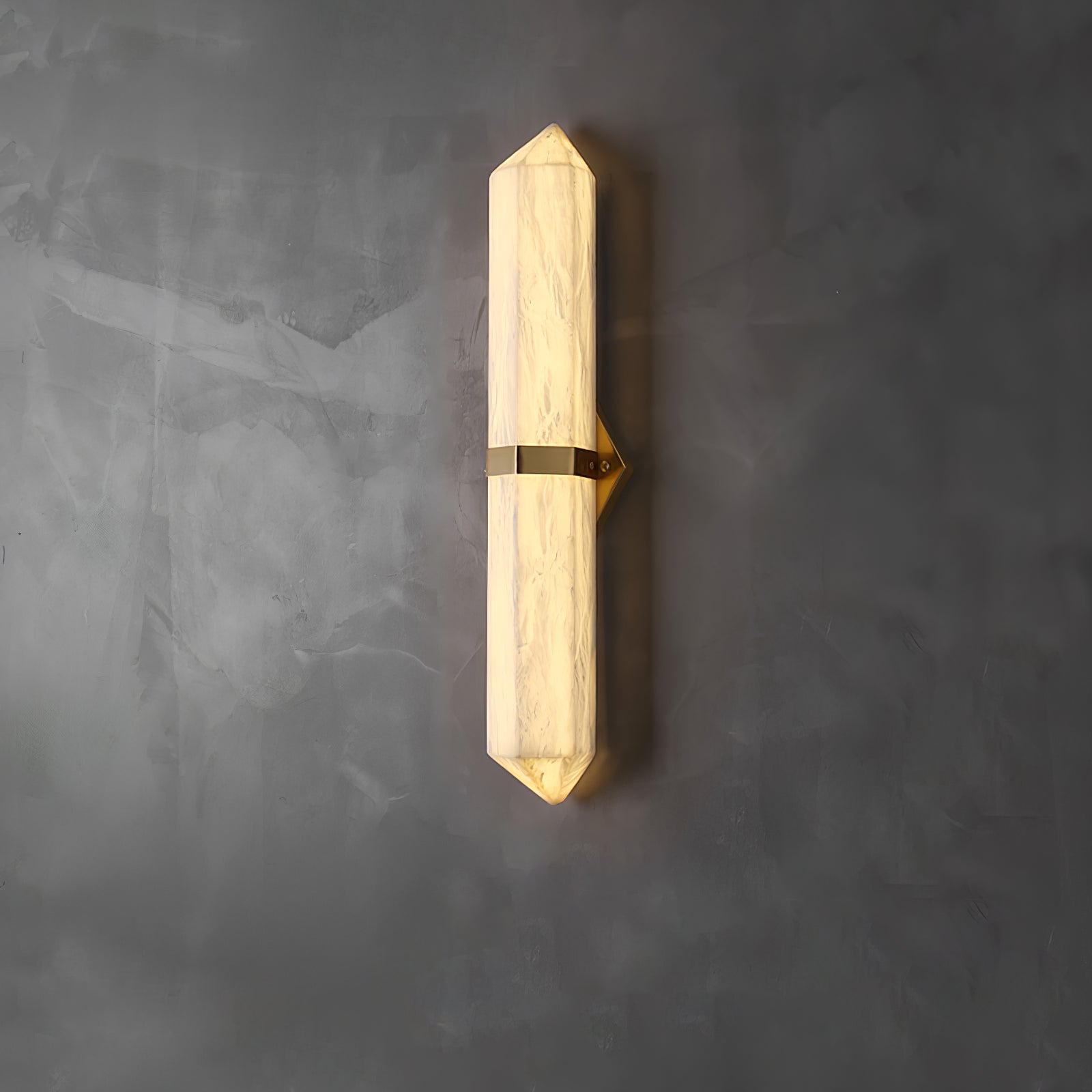 Alabaster Obelisk Wall Light, Hardwired Wall Sconce, detail 15