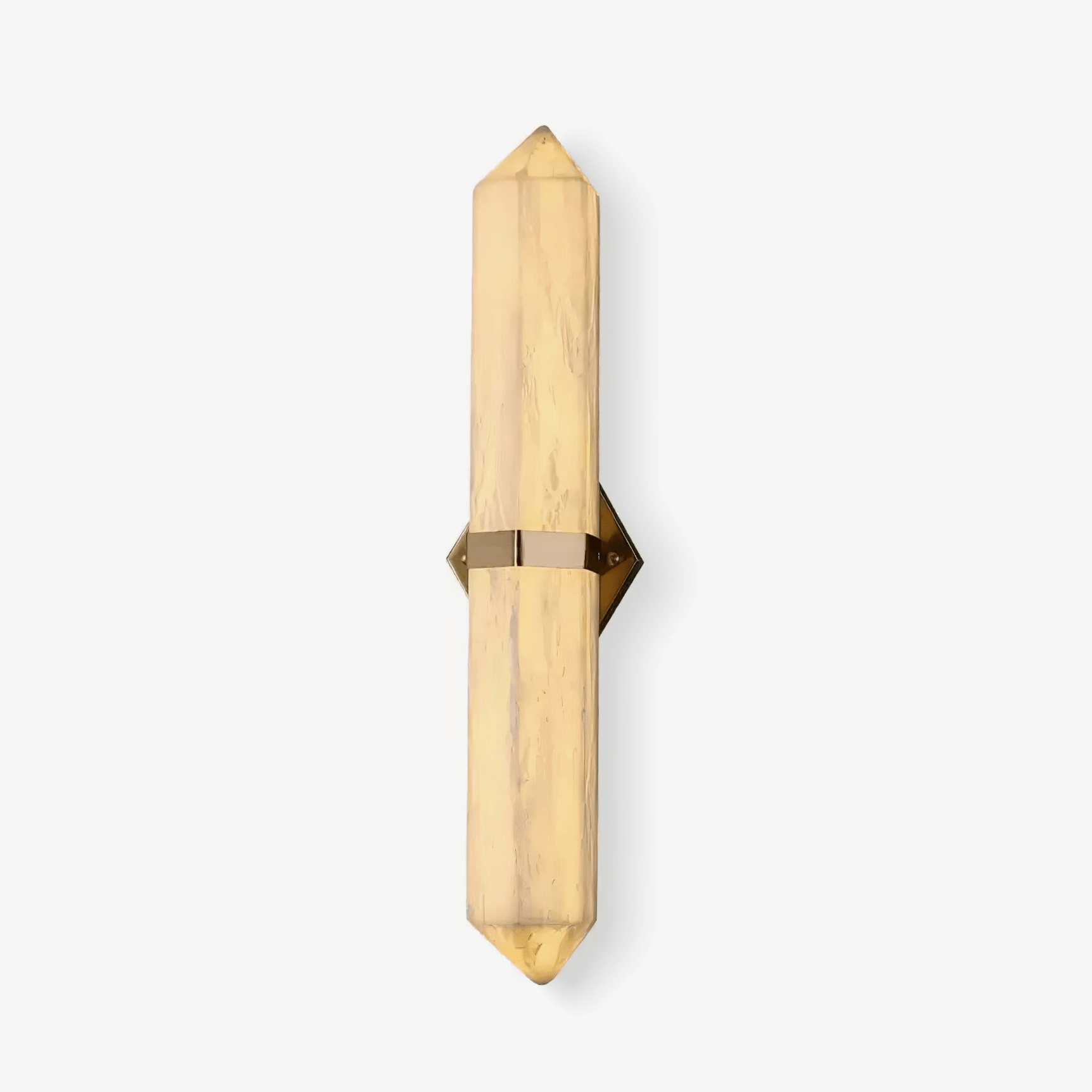 Alabaster Obelisk Wall Light, Hardwired Wall Sconce, Metal, Dia 8cm x H 50cm