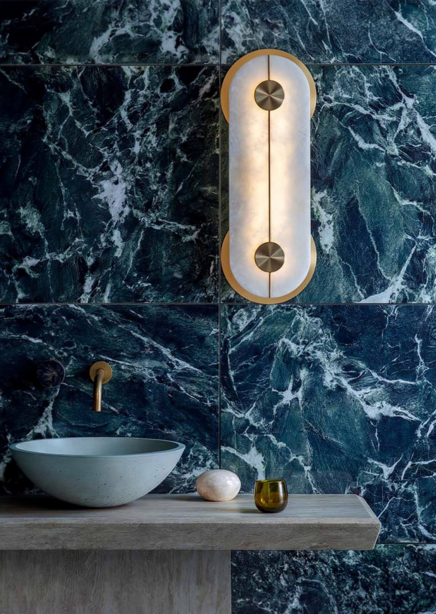 Obvara Alabaster Wall Light, Hardwired Wall Sconce, detail 7