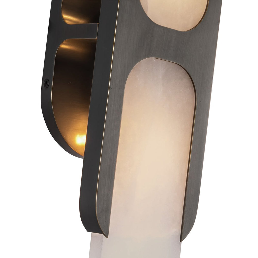 Odin Alabaster Wall Light - Dia 18cm x H 24cm Metal, Hardwired Wall Sconce, detail 16