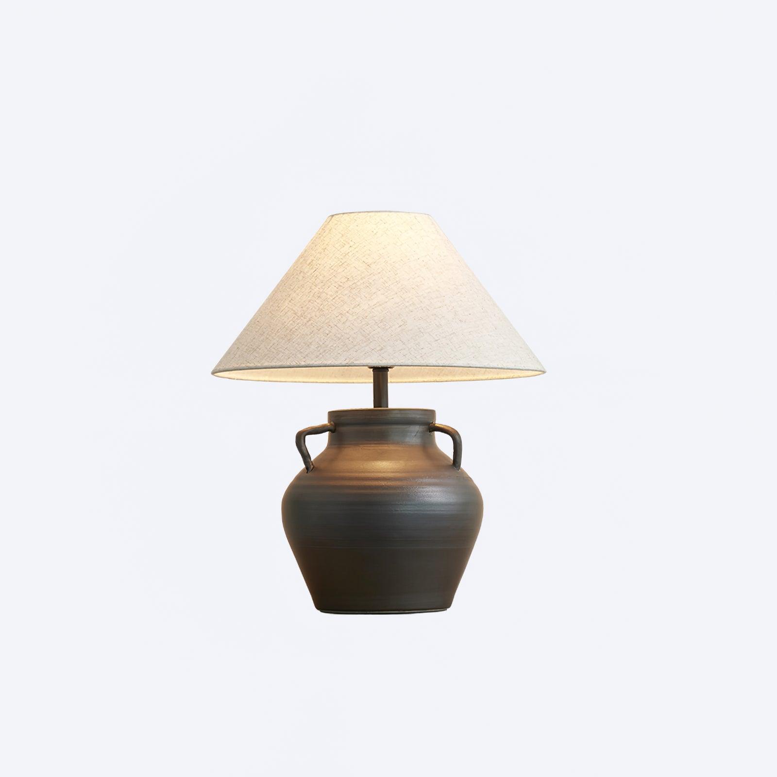 Old Wine Pot Table Light, Bedside Table Lamp, Metal, ∅ 15.7″ x H 18.1″