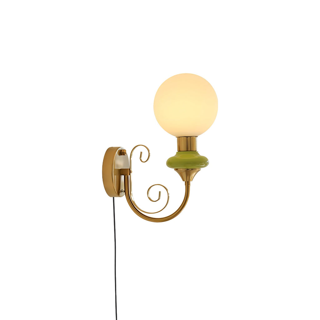 Onyx Plug-In Wall Light, Plug-In Wall Sconce, Wood, Dia 15cm x H 35cm