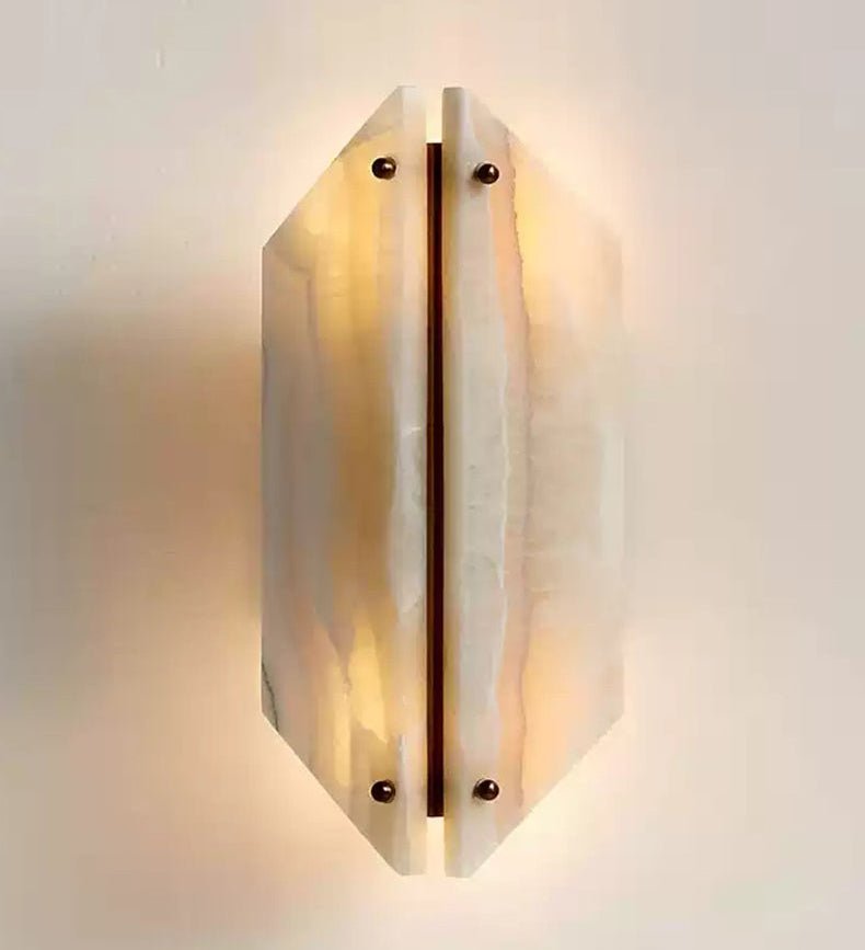 Onyxa Crest Alabaster Wall Light, Hardwired Wall Sconce, detail 14