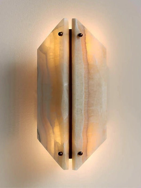 Onyxa Crest Alabaster Wall Light, Hardwired Wall Sconce, detail 12