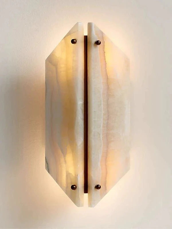 Onyxa Crest Alabaster Wall Light, Hardwired Wall Sconce, detail 19