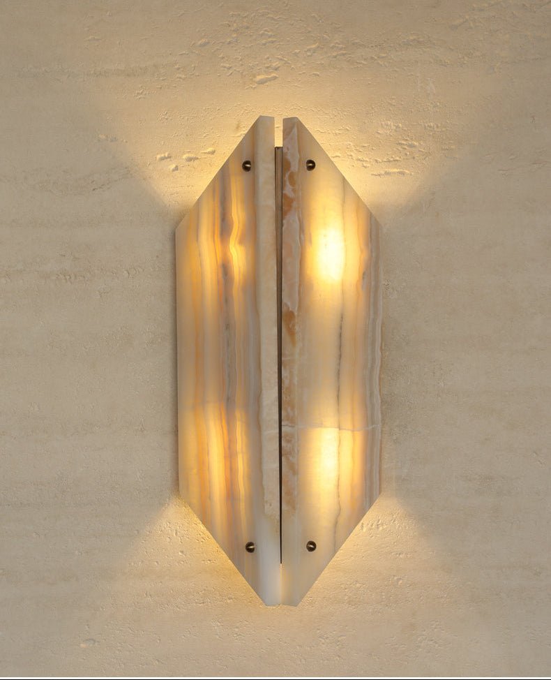 Onyxa Crest Alabaster Wall Light, Hardwired Wall Sconce, detail 21