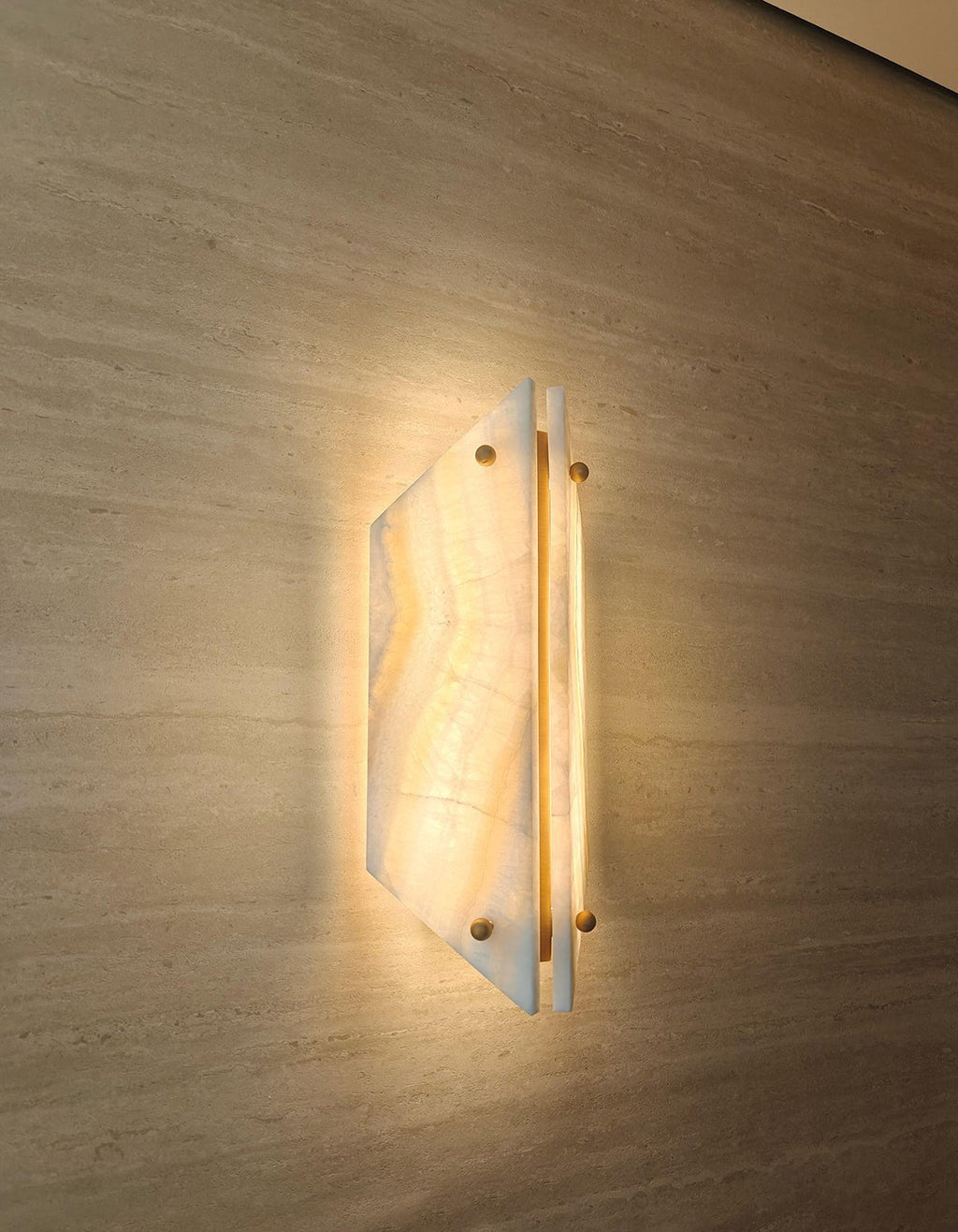 Onyxa Crest Alabaster Wall Light, Hardwired Wall Sconce, detail 7