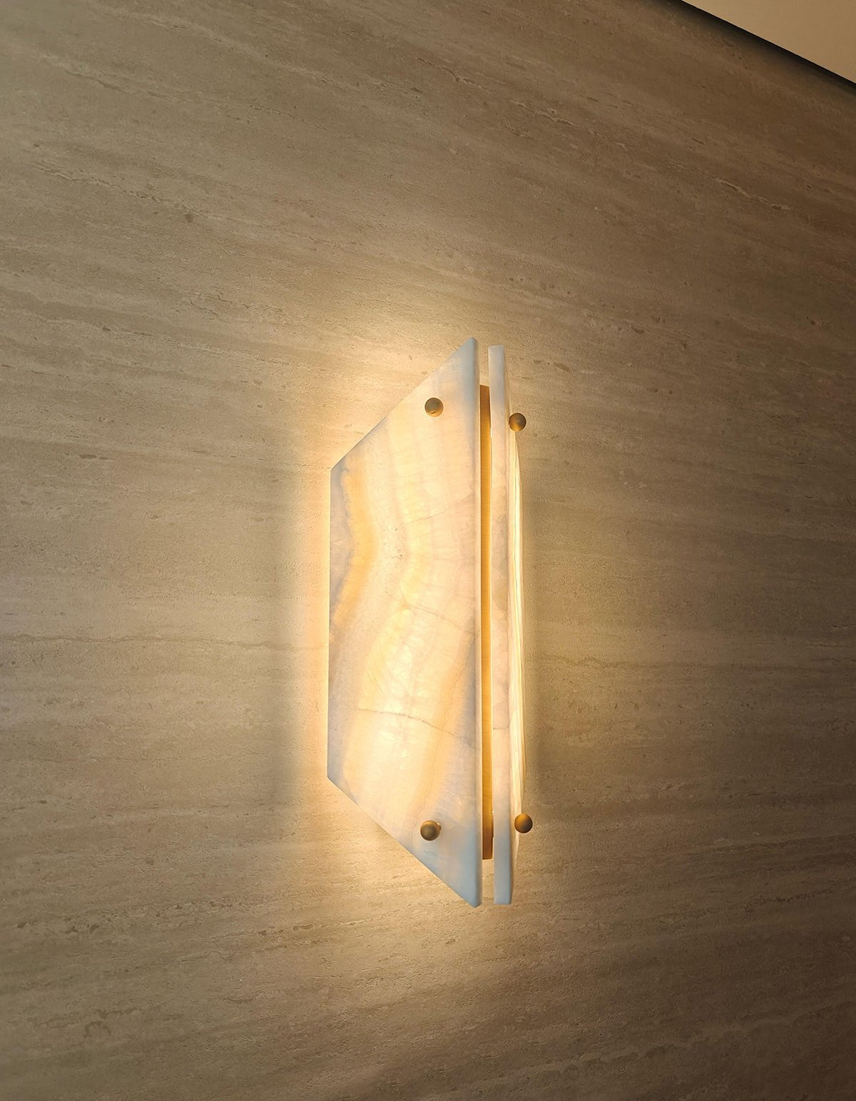 Onyxa Crest Alabaster Wall Light, Hardwired Wall Sconce, detail 7