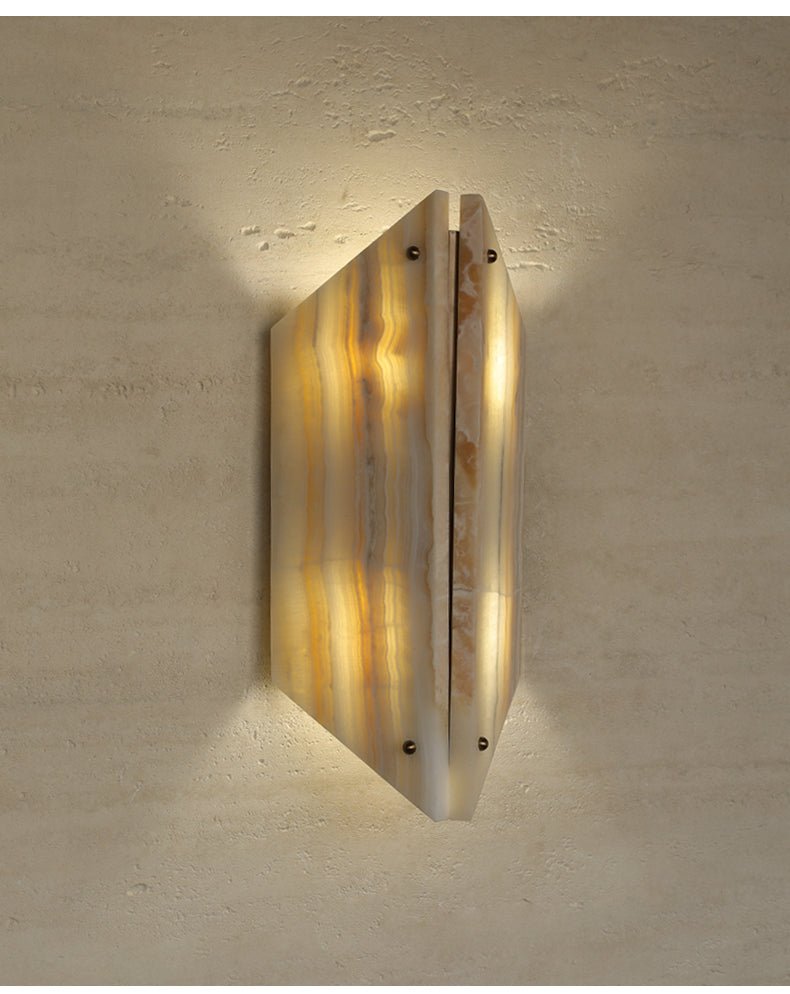 Onyxa Crest Alabaster Wall Light, Hardwired Wall Sconce, detail 8