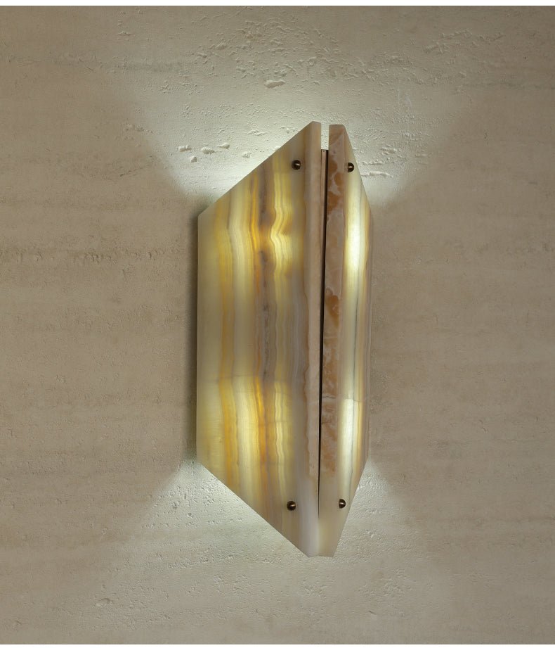 Onyxa Crest Alabaster Wall Light, Hardwired Wall Sconce, detail 9