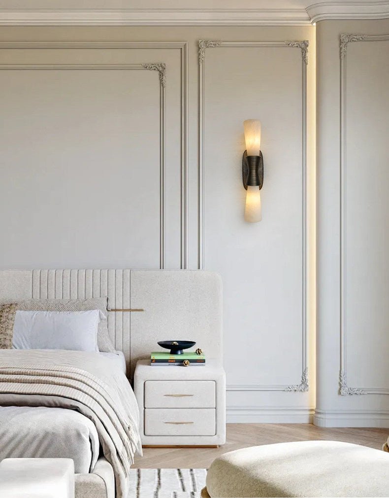 Opal Alabaster Twist Wall Light, Hardwired Wall Sconce, detail 8