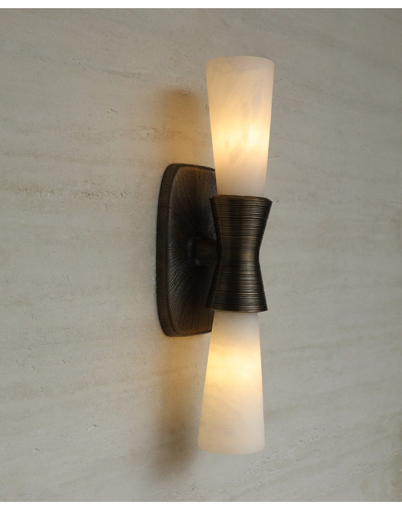 Opal Alabaster Twist Wall Light, Hardwired Wall Sconce, detail 12