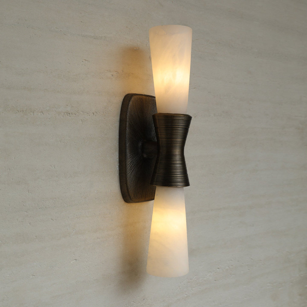 Opal Alabaster Twist Wall Light, Hardwired Wall Sconce, detail 15