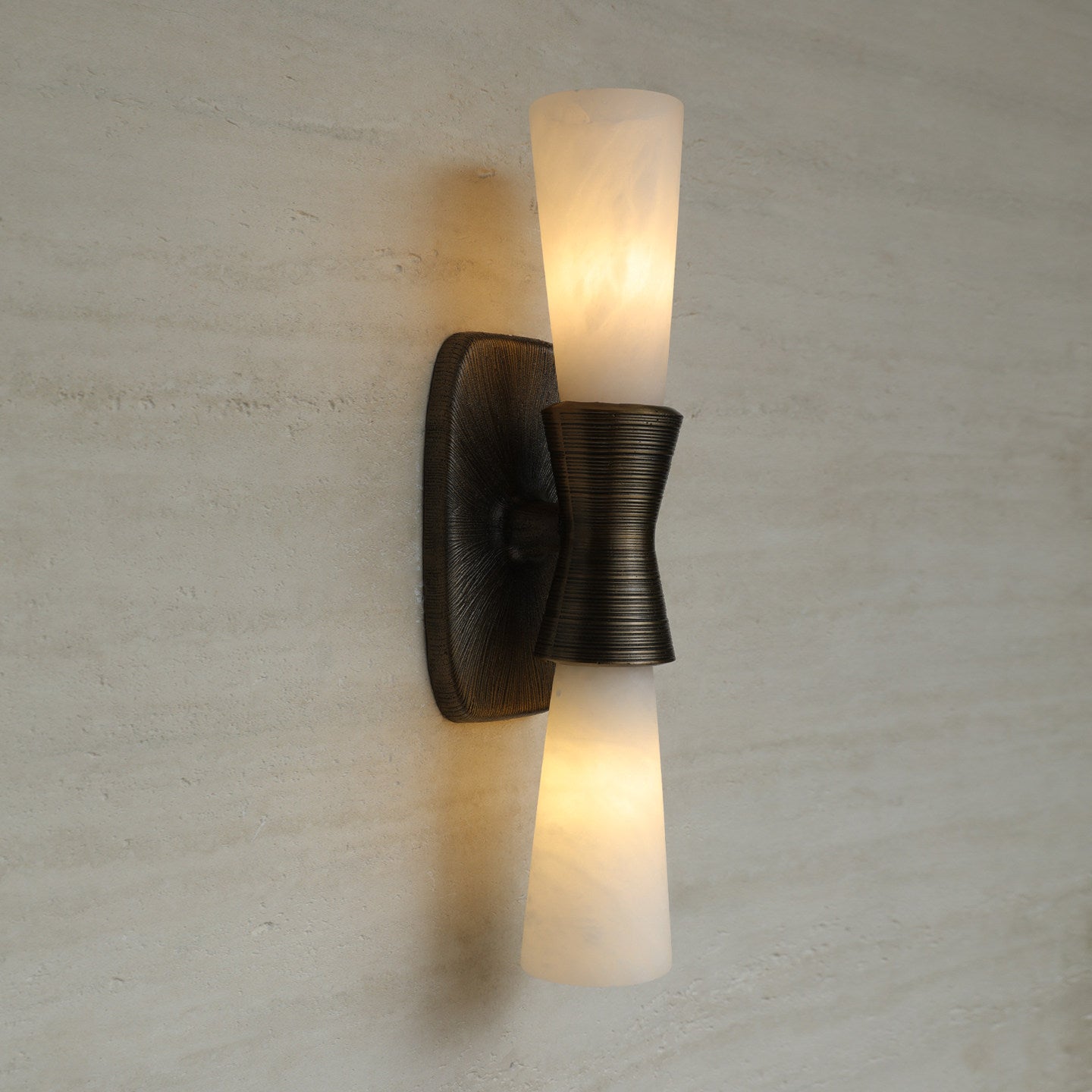 Opal Alabaster Twist Wall Light, Hardwired Wall Sconce, detail 15
