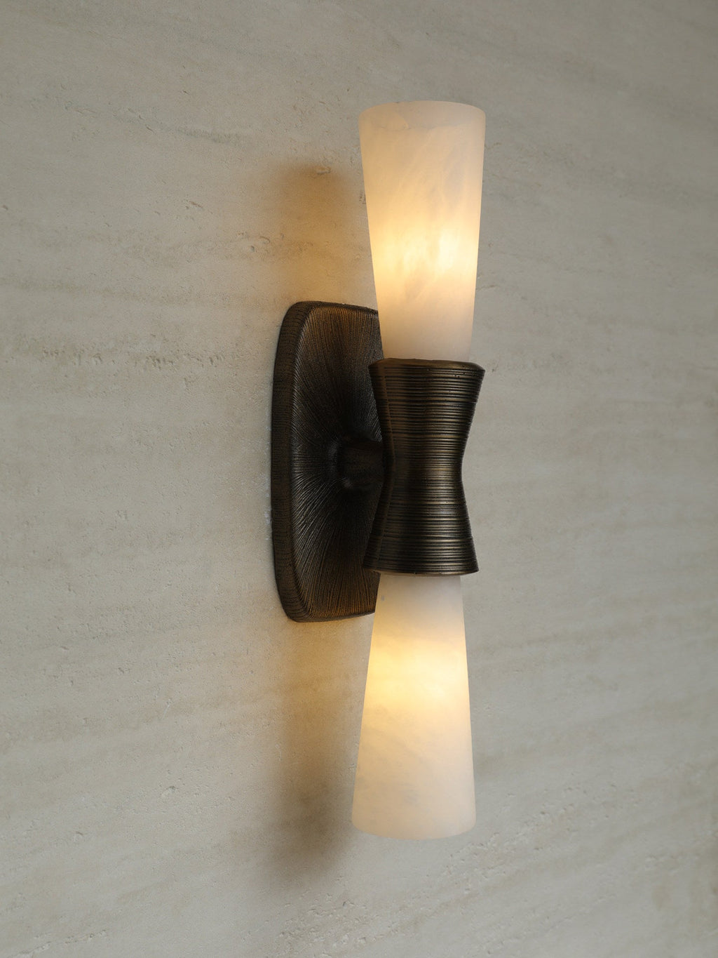 Opal Alabaster Twist Wall Light, Hardwired Wall Sconce, detail 13