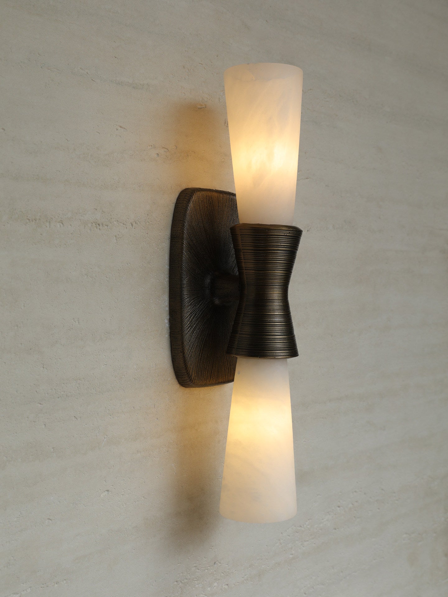 Opal Alabaster Twist Wall Light, Hardwired Wall Sconce, detail 13