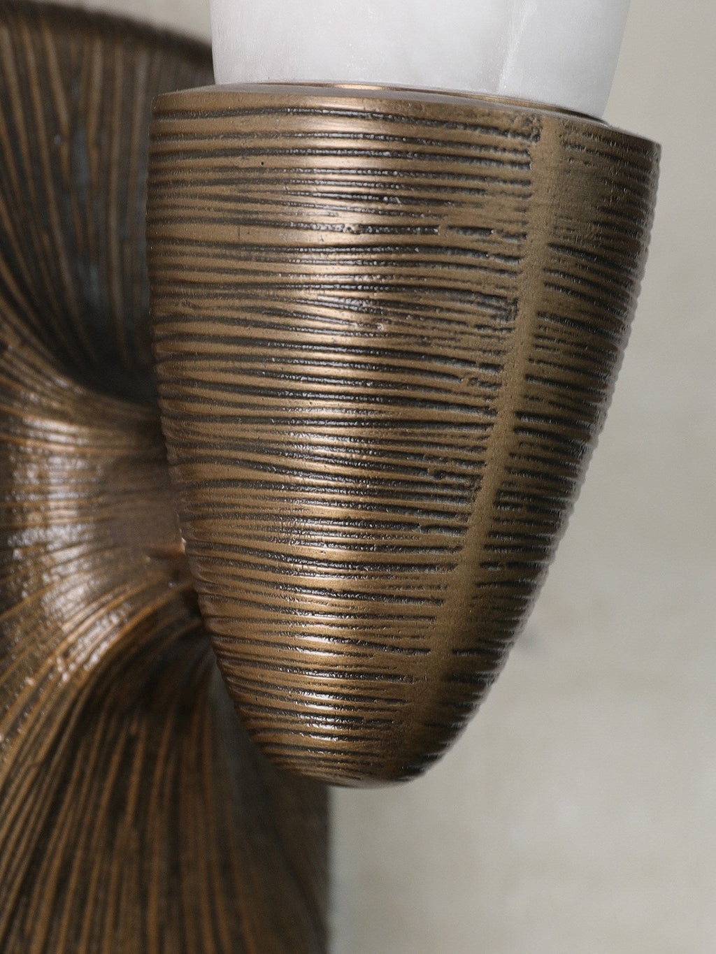 Opal Alabaster Twist Wall Light, Hardwired Wall Sconce, detail 14
