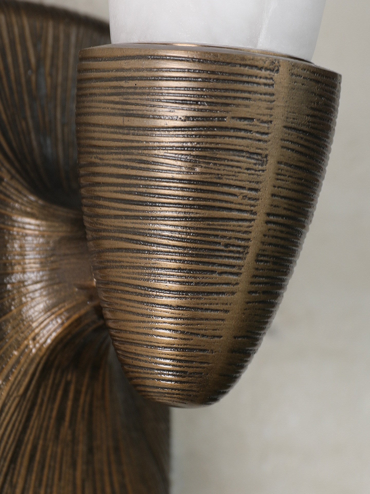 Opal Alabaster Twist Wall Light, Hardwired Wall Sconce, detail 14