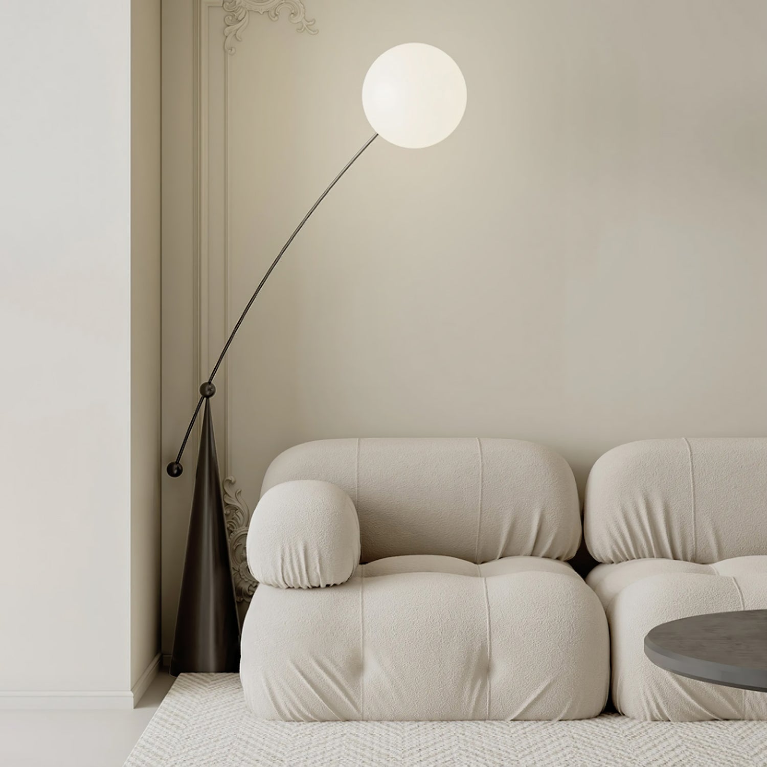 Opal Arc Floor Light, Floor Lamp, detail 3