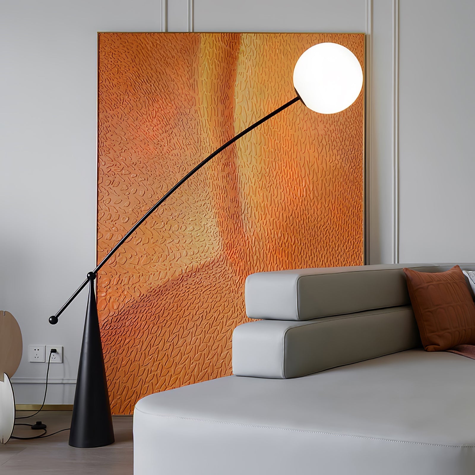 Opal Arc Floor Light, Floor Lamp, detail 2