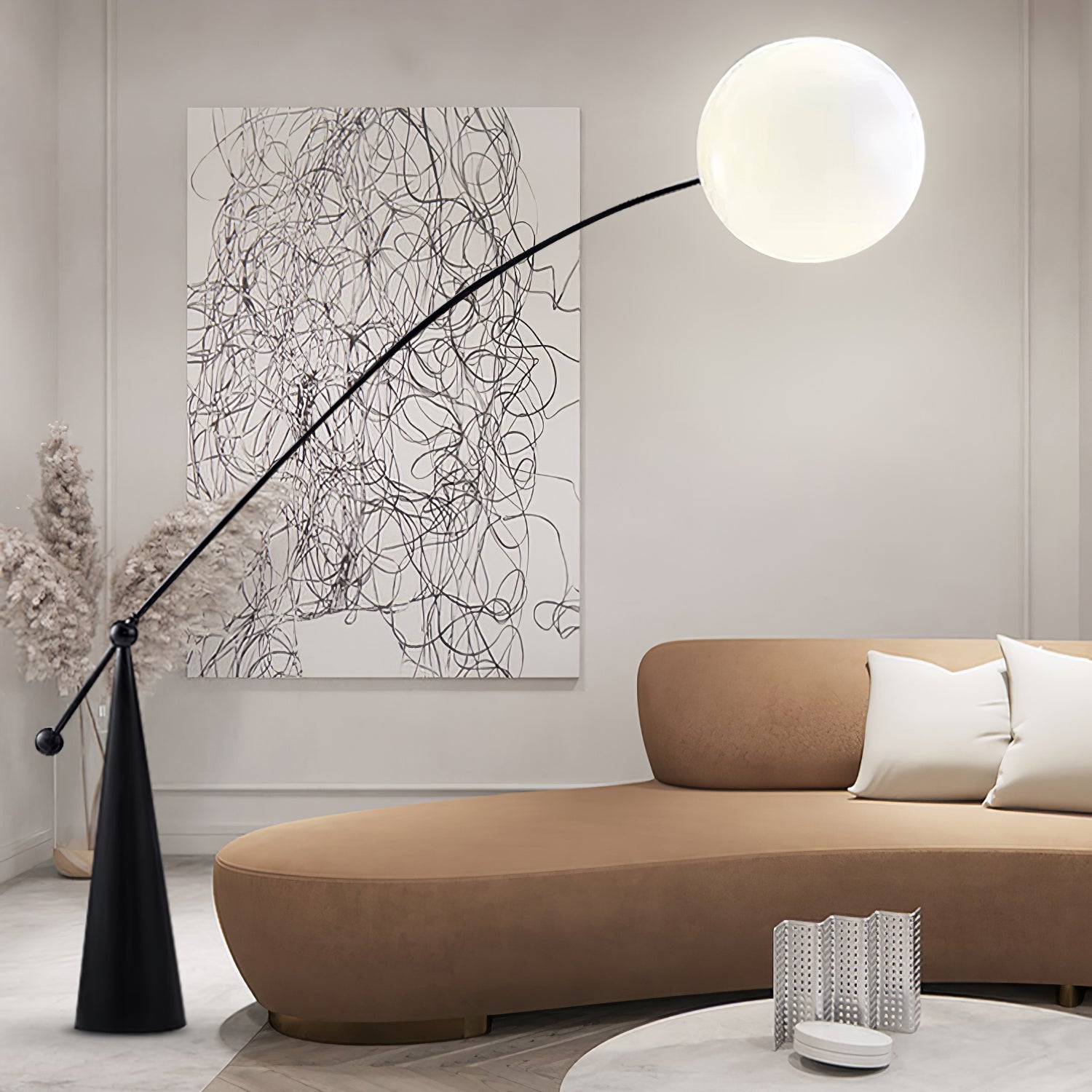 Opal Arc Floor Light, Floor Lamp, detail 4