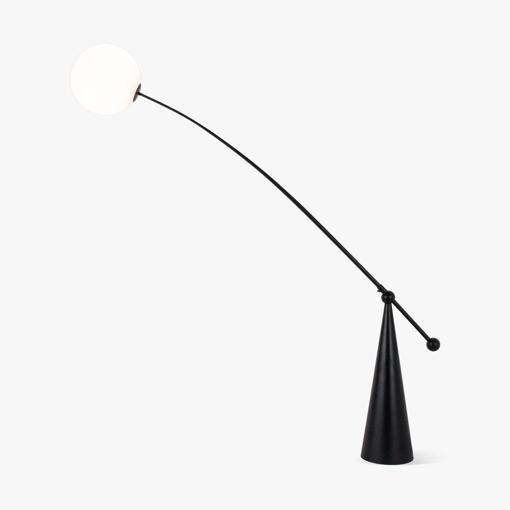 Opal Arc Floor Light, Floor Lamp, Metal, L 61.4″ x H 69.3″