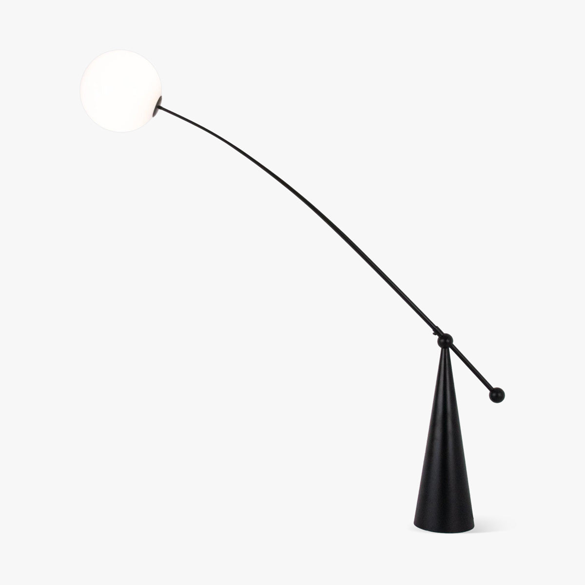 Opal Arc Floor Light, Floor Lamp, Metal, L 61.4″ x H 69.3″