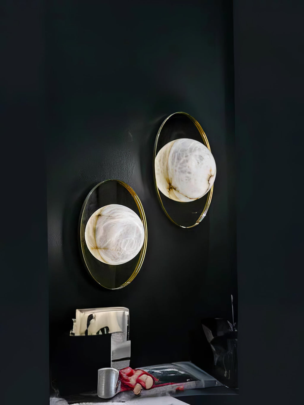 Ophela Alabaster Wall Light, Hardwired Wall Sconce, detail 9