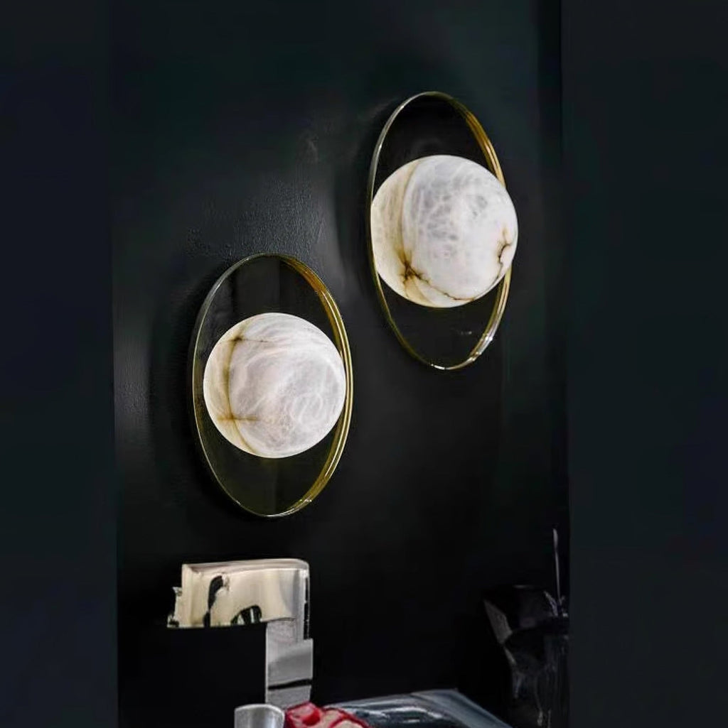 Ophela Alabaster Wall Light, Hardwired Wall Sconce, detail 7