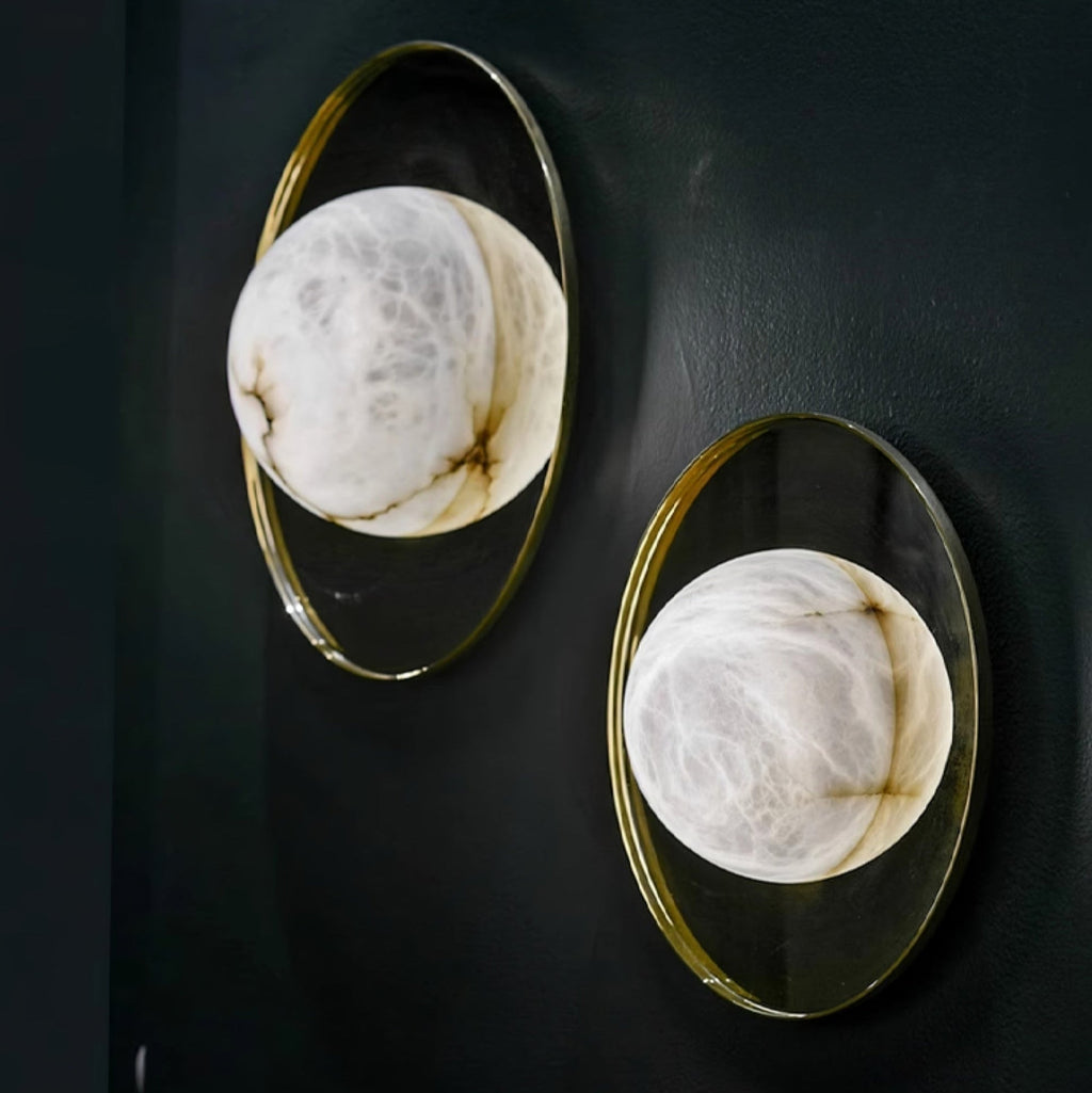 Ophela Alabaster Wall Light, Hardwired Wall Sconce, detail 4