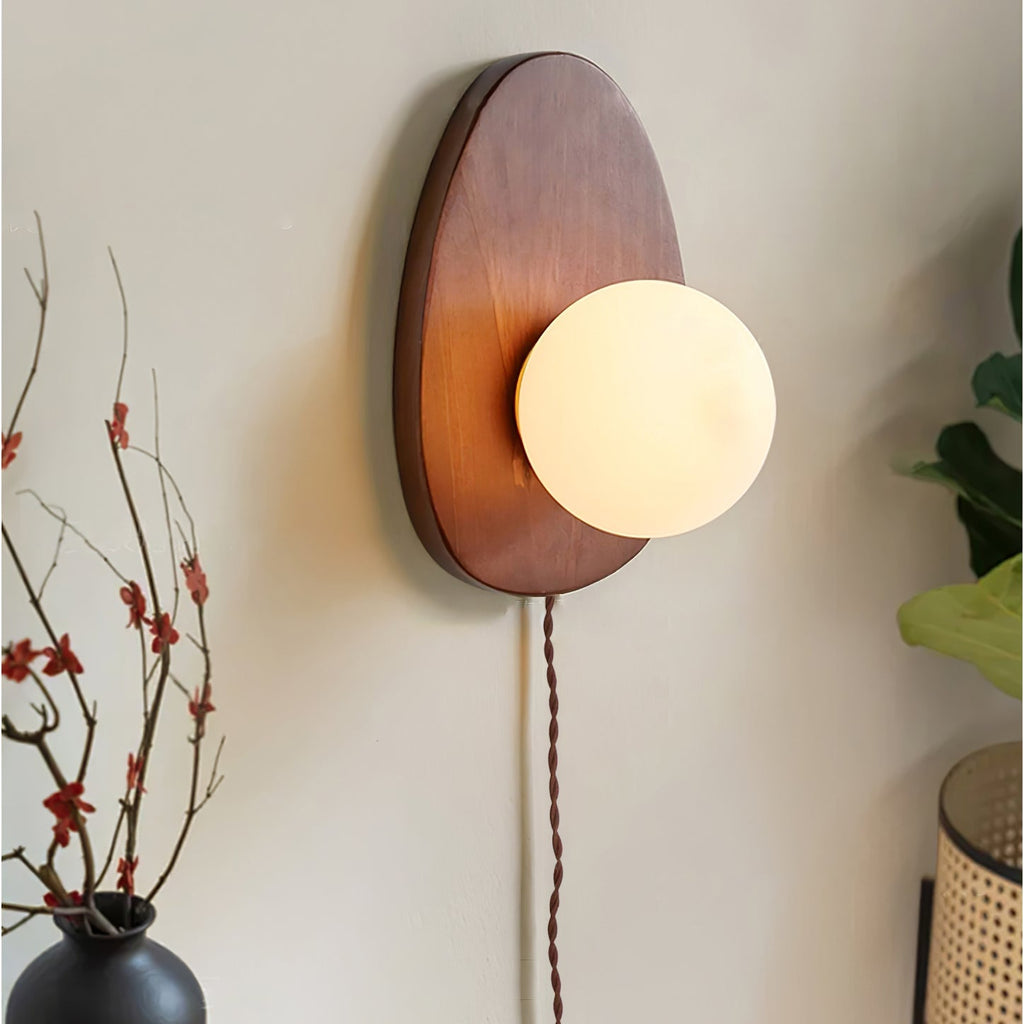 Orba Walnut Plug-In Wall Light, Plug-In Wall Sconce, detail 25