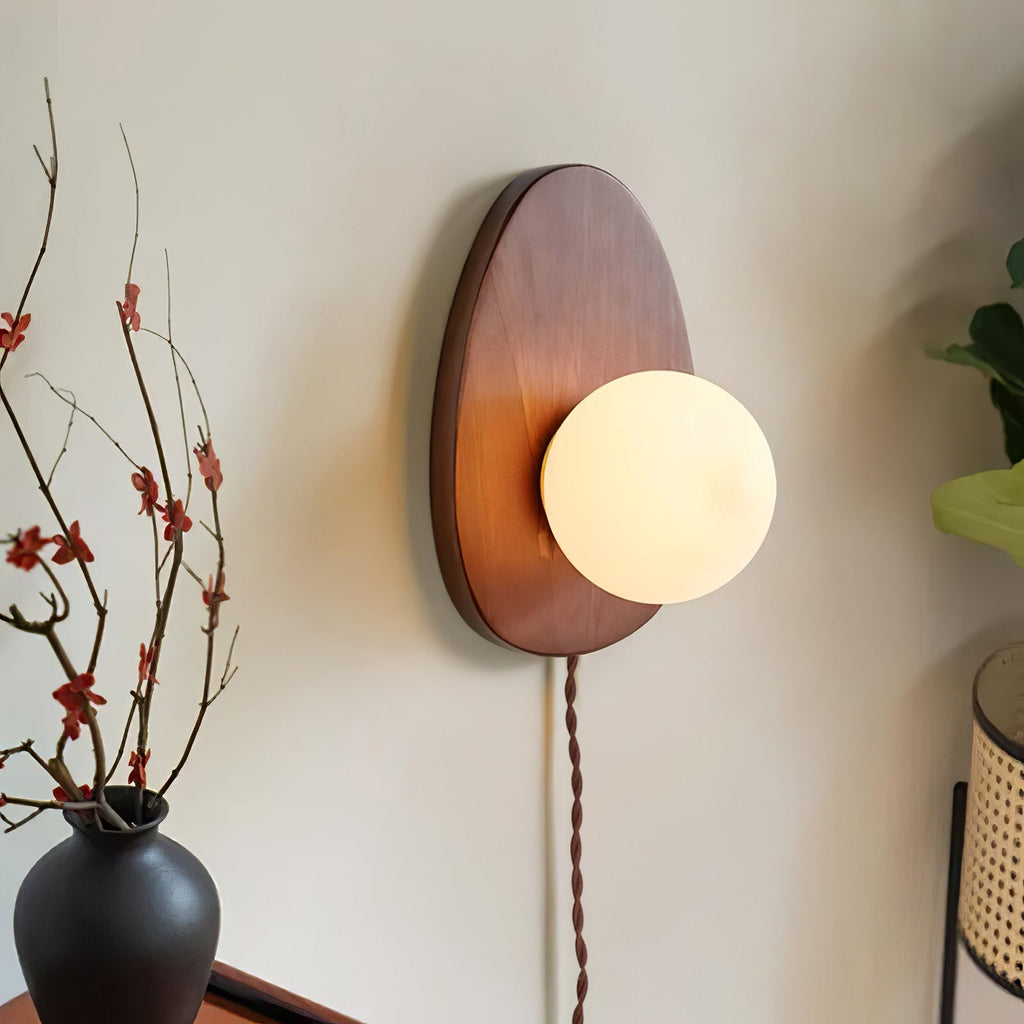 Orba Walnut Plug-In Wall Light, Plug-In Wall Sconce, detail 22