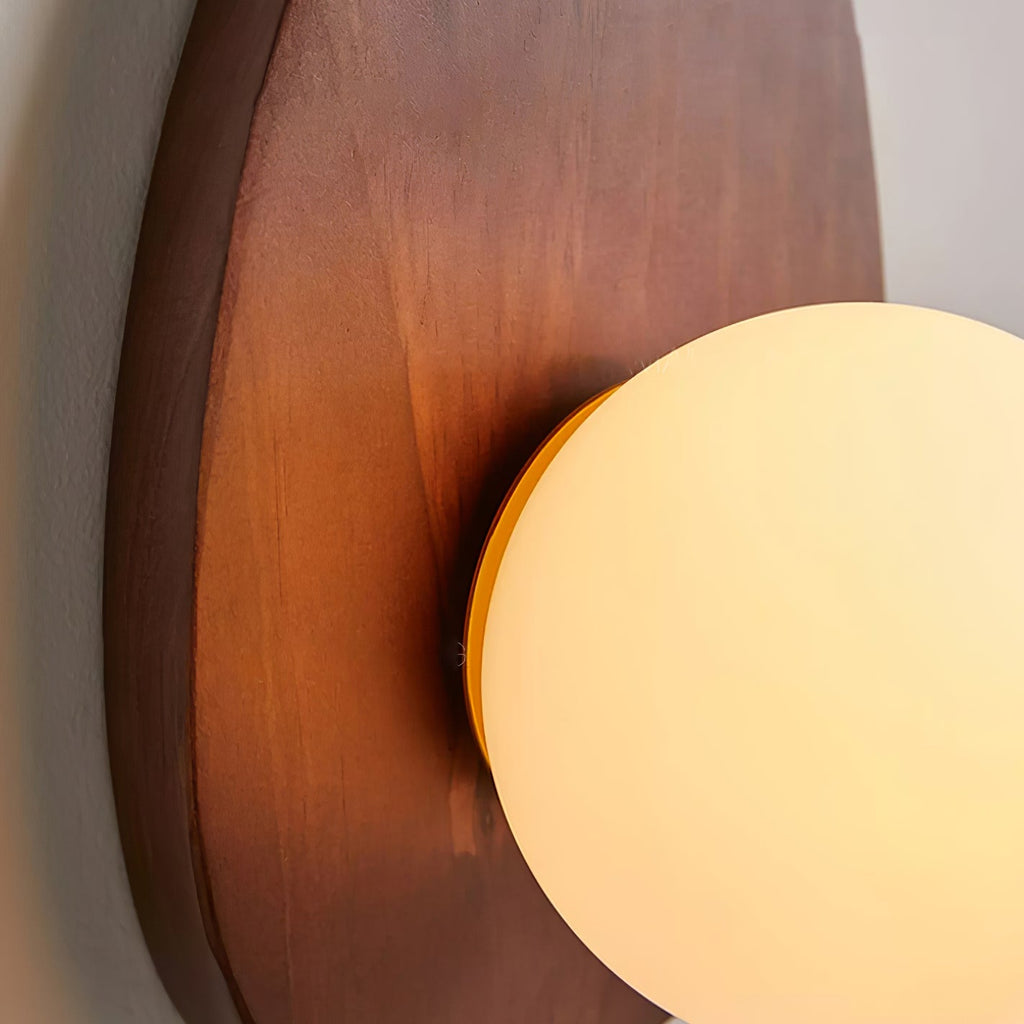 Orba Walnut Wall Light, Hardwired Wall Sconce, detail 11