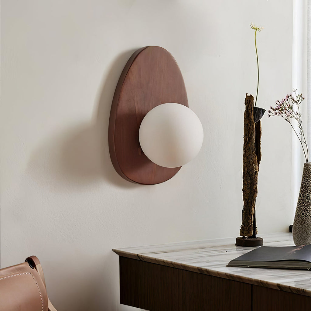 Orba Walnut Wall Light, Hardwired Wall Sconce, detail 12