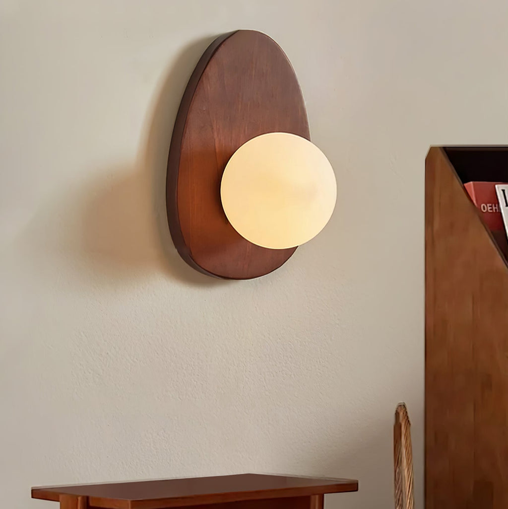 Orba Walnut Wall Light, Hardwired Wall Sconce, detail 13