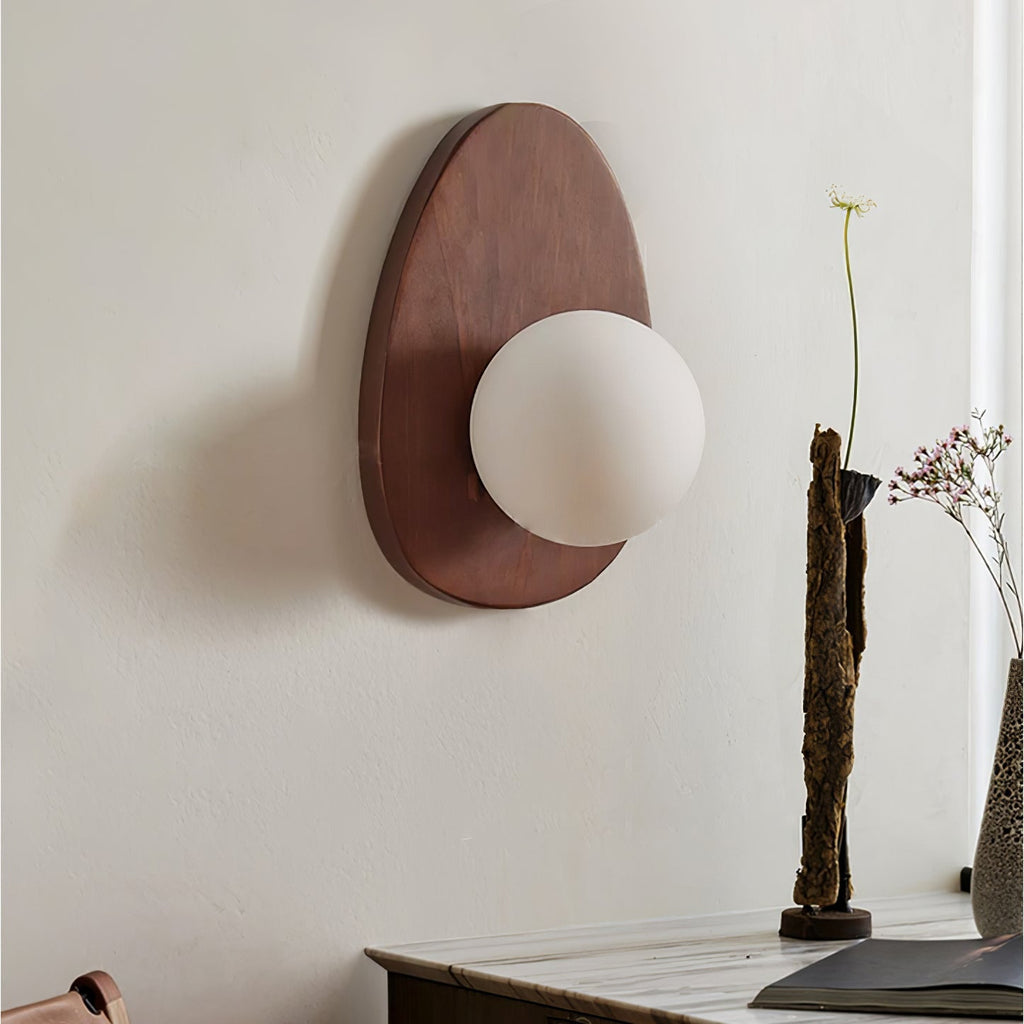 Orba Walnut Wall Light, Hardwired Wall Sconce, detail 10