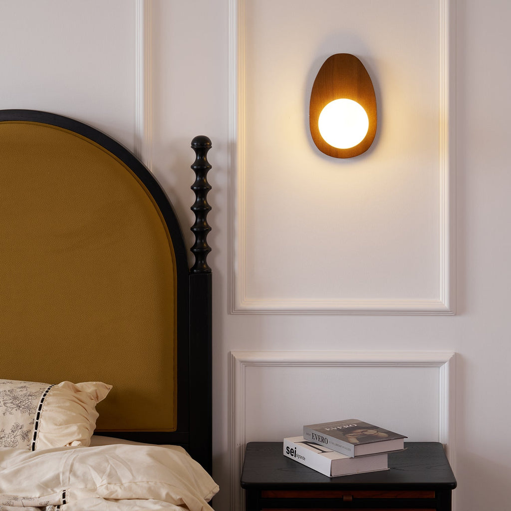 Orba Walnut Plug-In Wall Light, Plug-In Wall Sconce, detail 6
