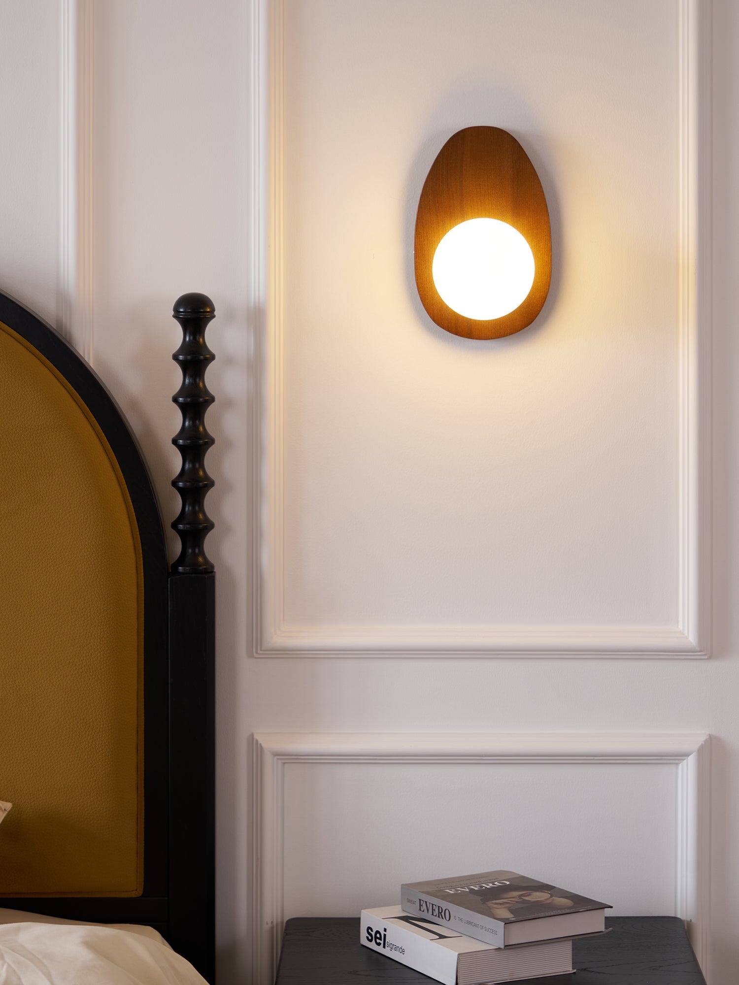 Orba Walnut Wall Light, Hardwired Wall Sconce, detail 15