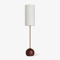 Orbis Wooden Sphere Floor Light, Floor Lamp, Fabric, ∅ 11″ x H 60.2″