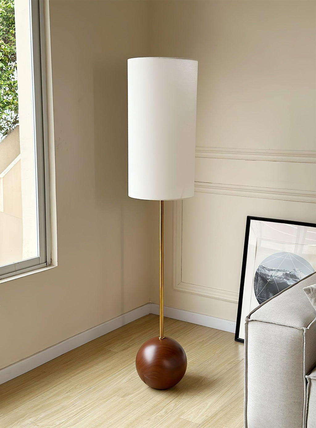 Orbis Wooden Sphere Floor Light, Floor Lamp, detail 6